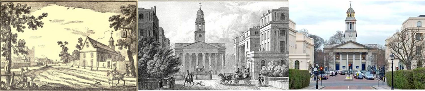 St Marylebone church 1750, 1814 (rebuilt), 2014